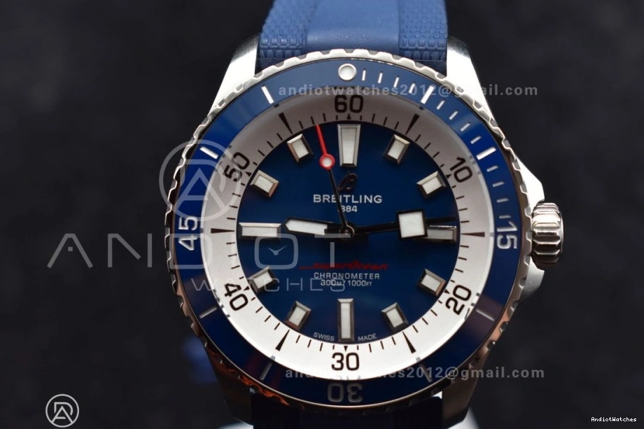 Contemporary Automatic A Blue Edition Best 1168 Dial SS Rubber SuperOcean Blue BLSF on 42 1:1 Strap 0428